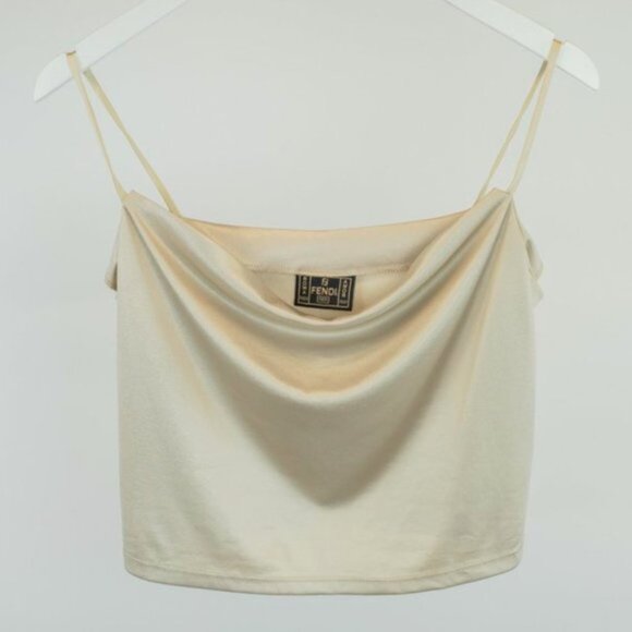Fendi Champagne Cowl Neck Camisole - Picture 1 of 5